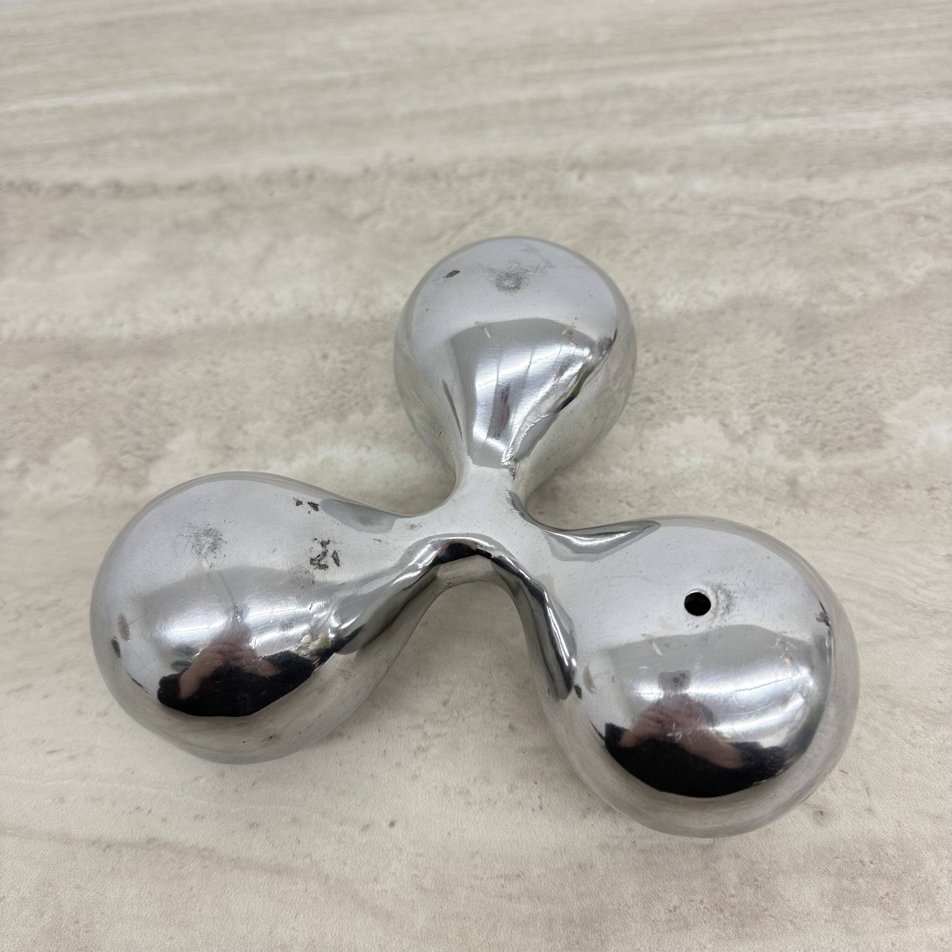 Mid-century design atomic aluminium candle stick ball shaped , 1970s