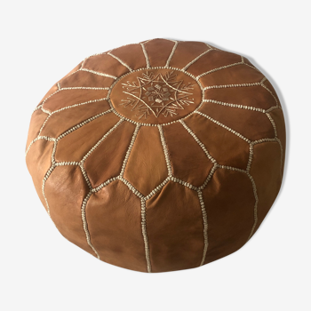 Natural leather pouf from The Ottoman style of Morocco