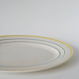 Oval dish with yellow borders st amand model "trouville", 1960