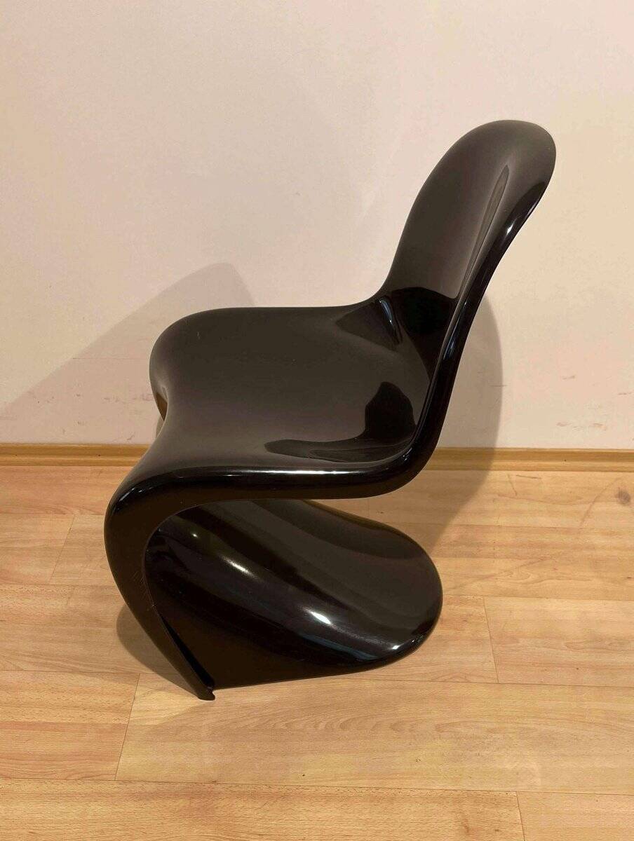 Panton Cantilever Chair in Black Pu by Verner Panton, Germany, 1971