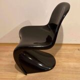 Panton Cantilever Chair in Black Pu by Verner Panton, Germany, 1971
