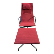 Fauteuil et ottoman Bauhaus de Charles Eames en aluminium