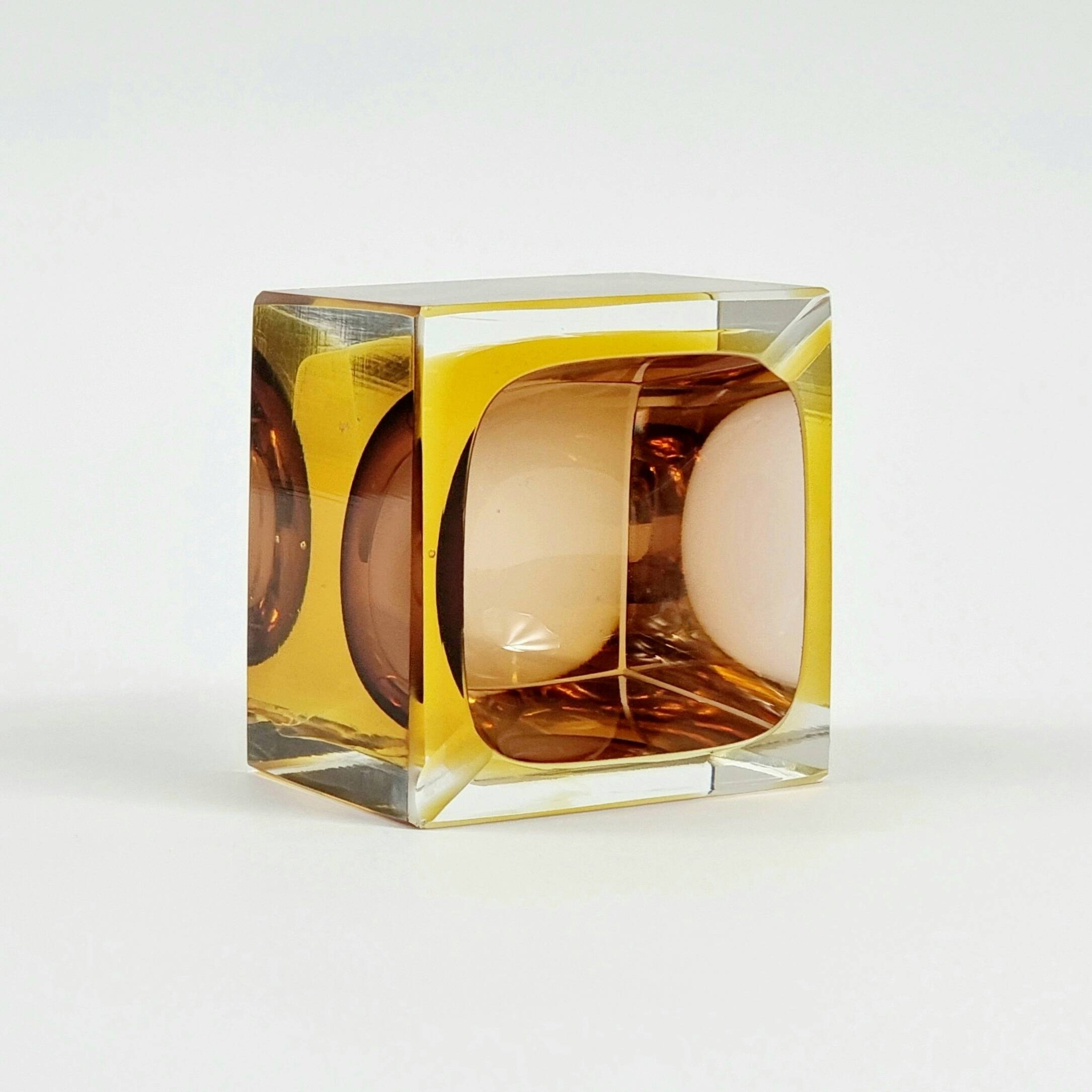 Sommerso Murano Glass Ashtray by Flavio Poli for Seguso, Italy, 1970s