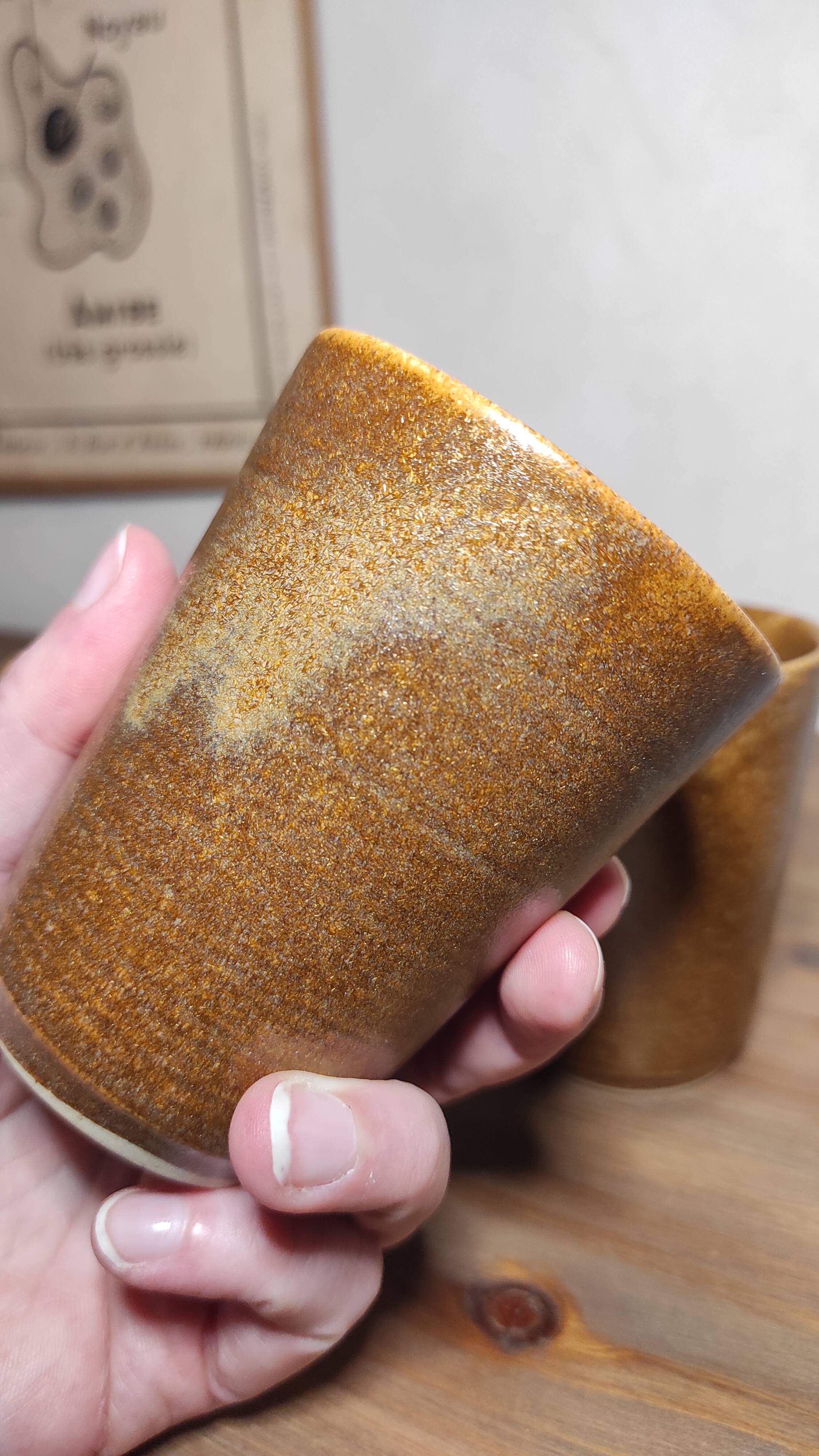 Set of 4 Digoin stoneware glasses