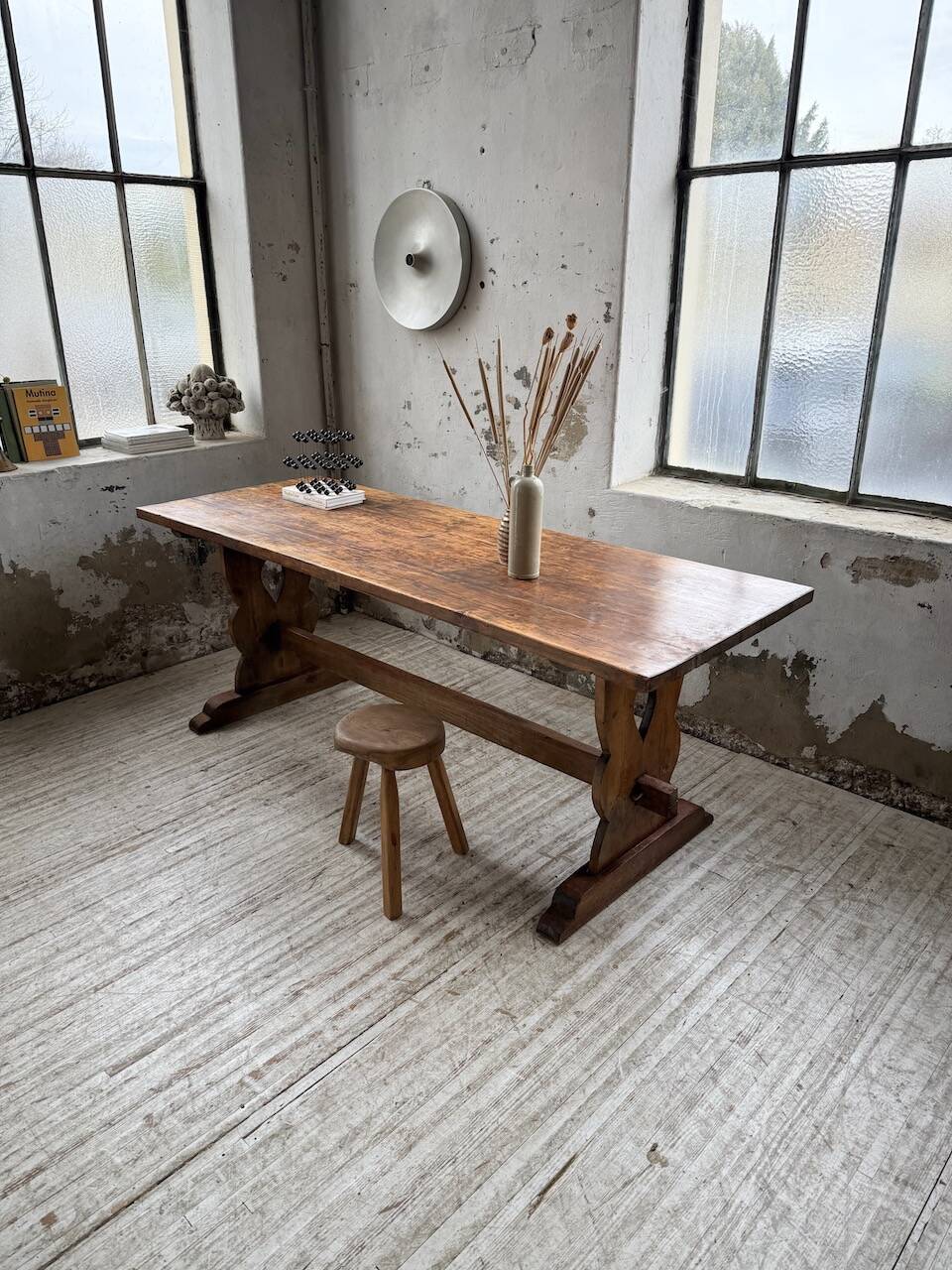 Monastery-style farmhouse table, pine, 210cm