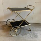Brass and glass service trolley