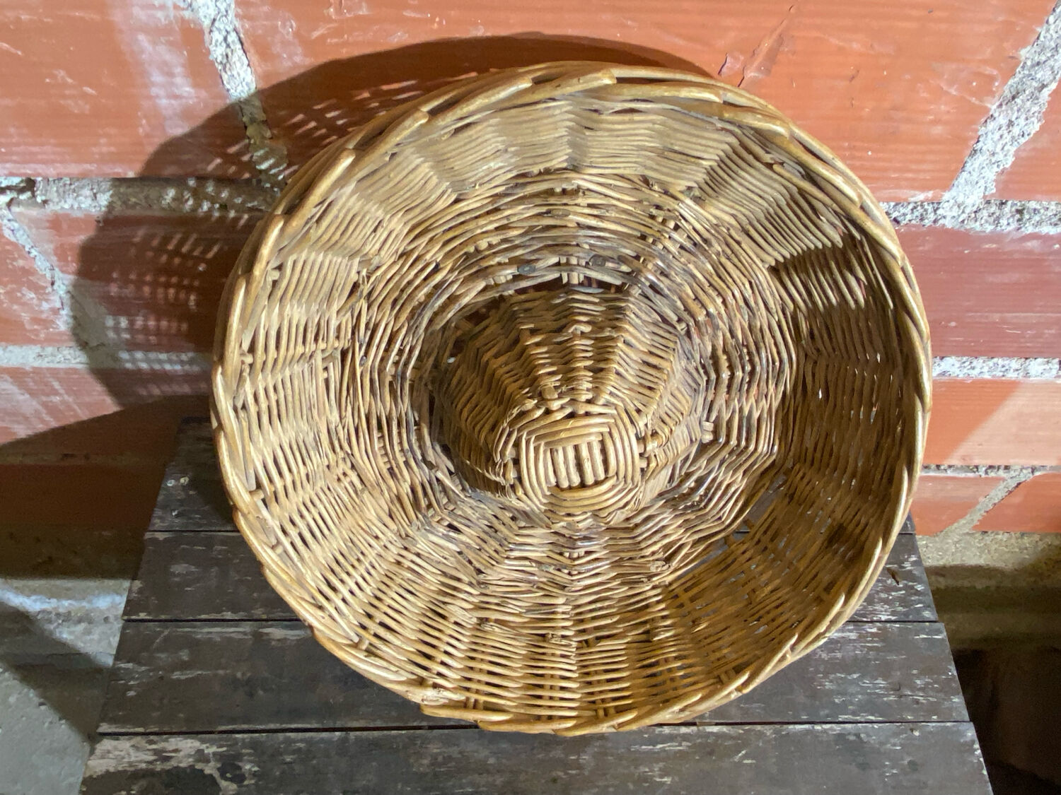 Old Basket Rising Bread Dough Wicker Braided Vintage