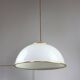 Mid-century Italian Brass and Opaline Pendant Lamp