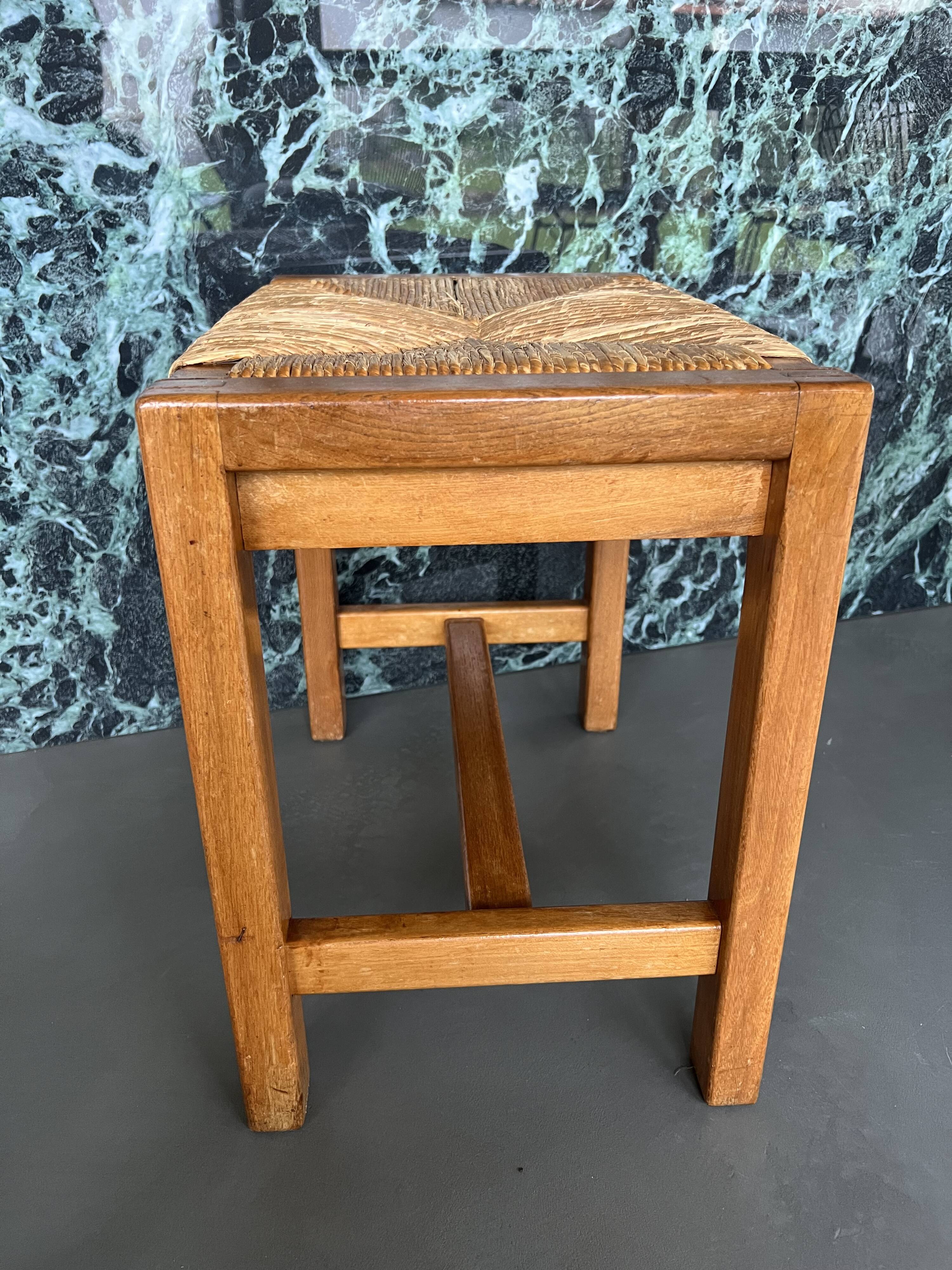 Tabouret paillé Maison Regain, circa 1970