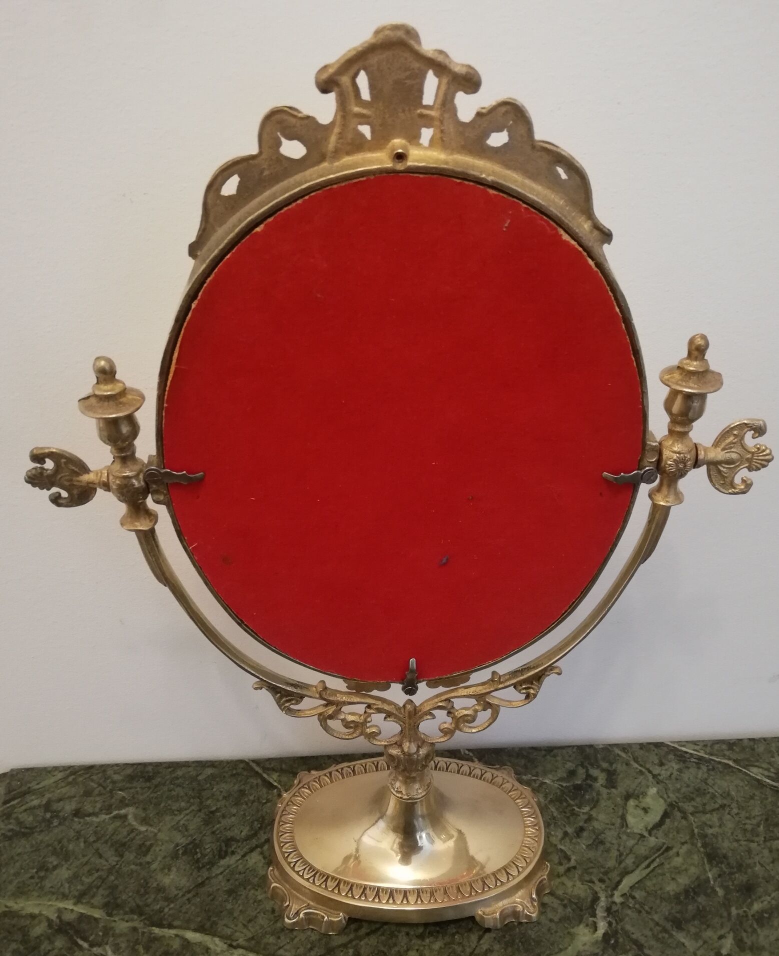 Miroir psychée à poser en bronze et laiton dorés 36 x 26cm