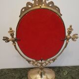 Miroir psychée à poser en bronze et laiton dorés 36 x 26cm