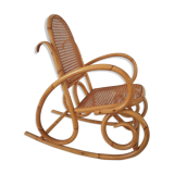 Rocking-chair child rattan and vintage caning