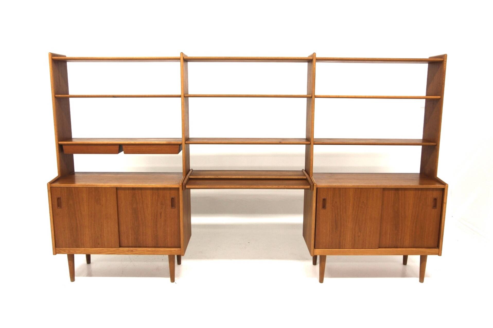 Scandinavian "Triple" teak bookcase, Breo, Oderljunga, Sweden, 1960
