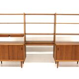 Scandinavian "Triple" teak bookcase, Breo, Oderljunga, Sweden, 1960