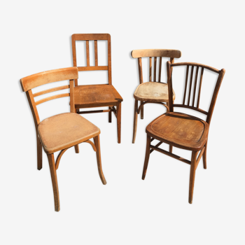 4 mismatched bistro chairs