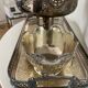 set of 3 silver metal chisel bowls with their tray