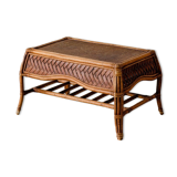 Dark rattan coffee table
