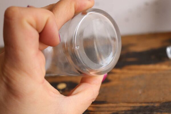 Flacon ancien en verre gravé et métal argenté – poinçon Gallia