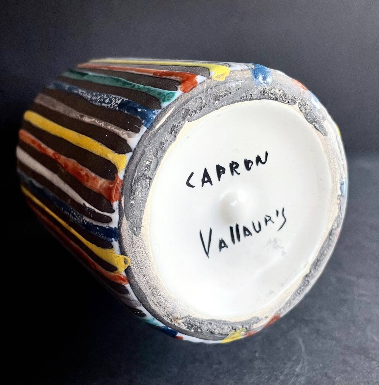 “Fine” earthenware bottle Roger Capron Vallauris