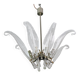 Extraordinary Large Transparent Murano Glass Leaves Chandelier by Franco Lu