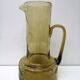 Carafe vintage en verre bullé, soufflé