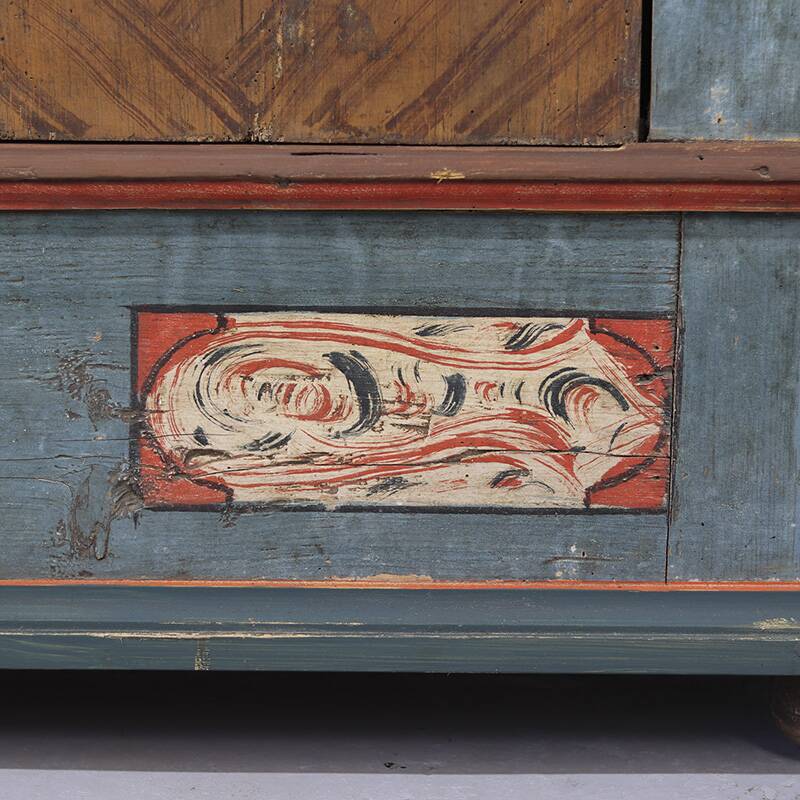Painted Folk Art Bridal Cupboard