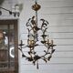 Vintage 5-light foliage chandelier in gold metal