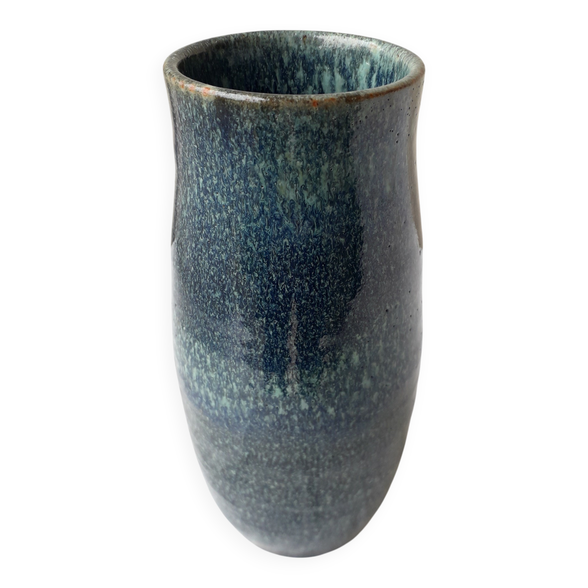 Blue stoneware vase