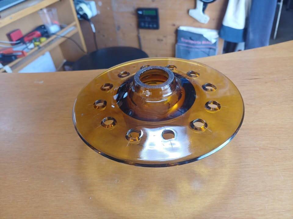 Vintage amber glass centerpiece