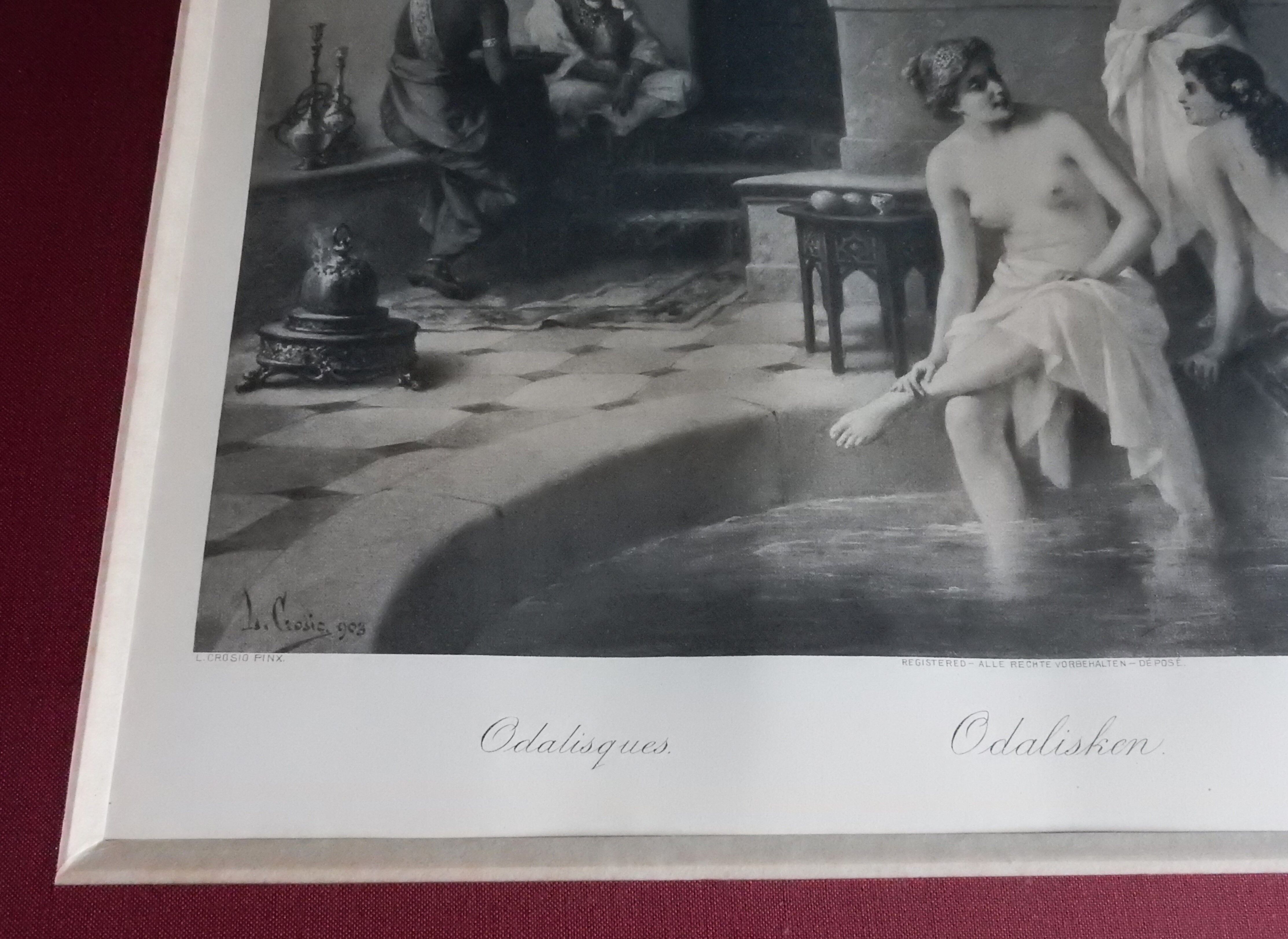 Odalisques engraving XIXth signed Luigi Crosio