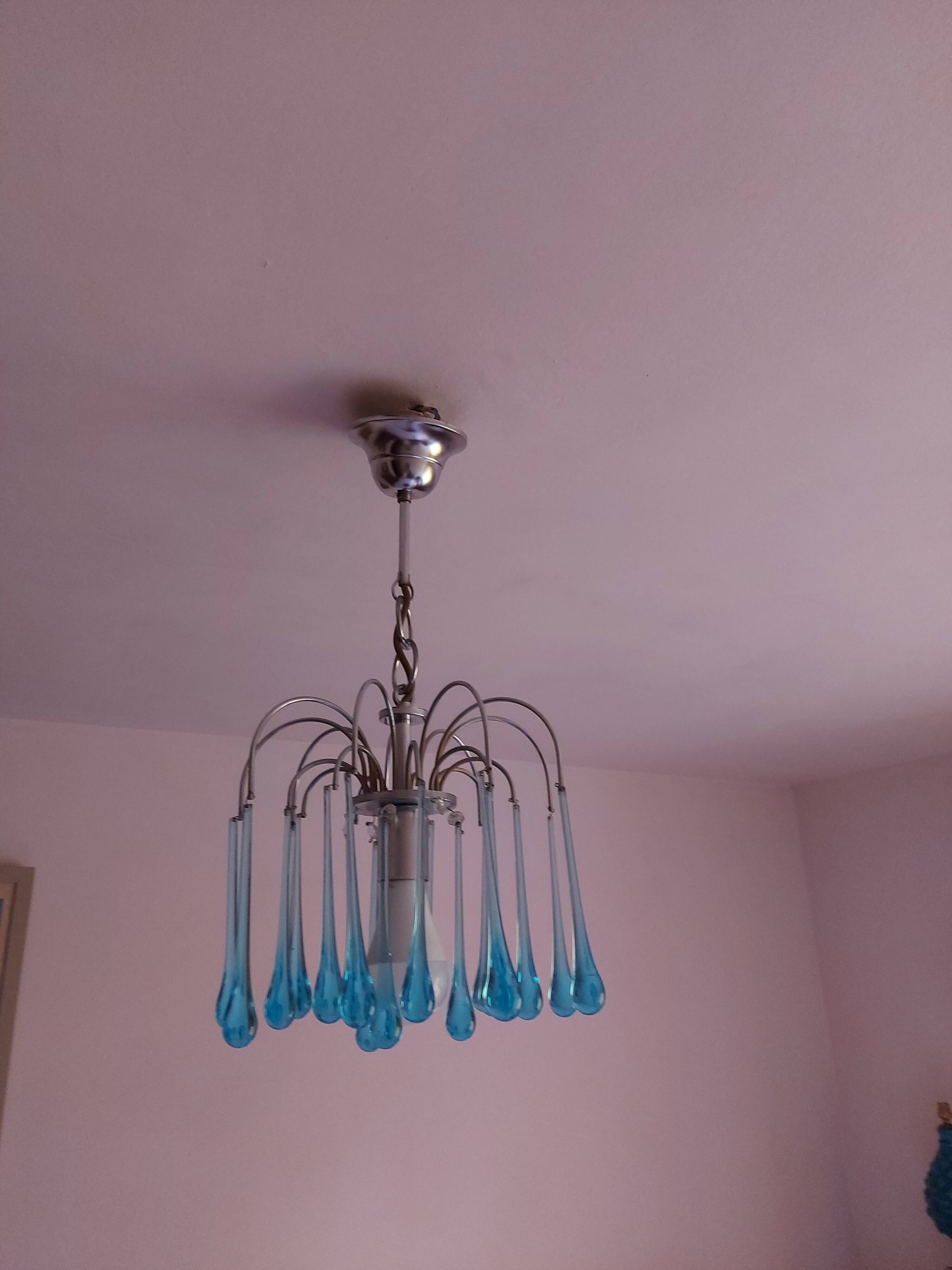 Chandelier Murano drops of water Paolo Venini