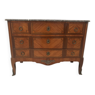 Commode de style Transition en acajou et bois de rose, XX siècle