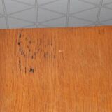 2 oak veneered cross-braced bedside tables