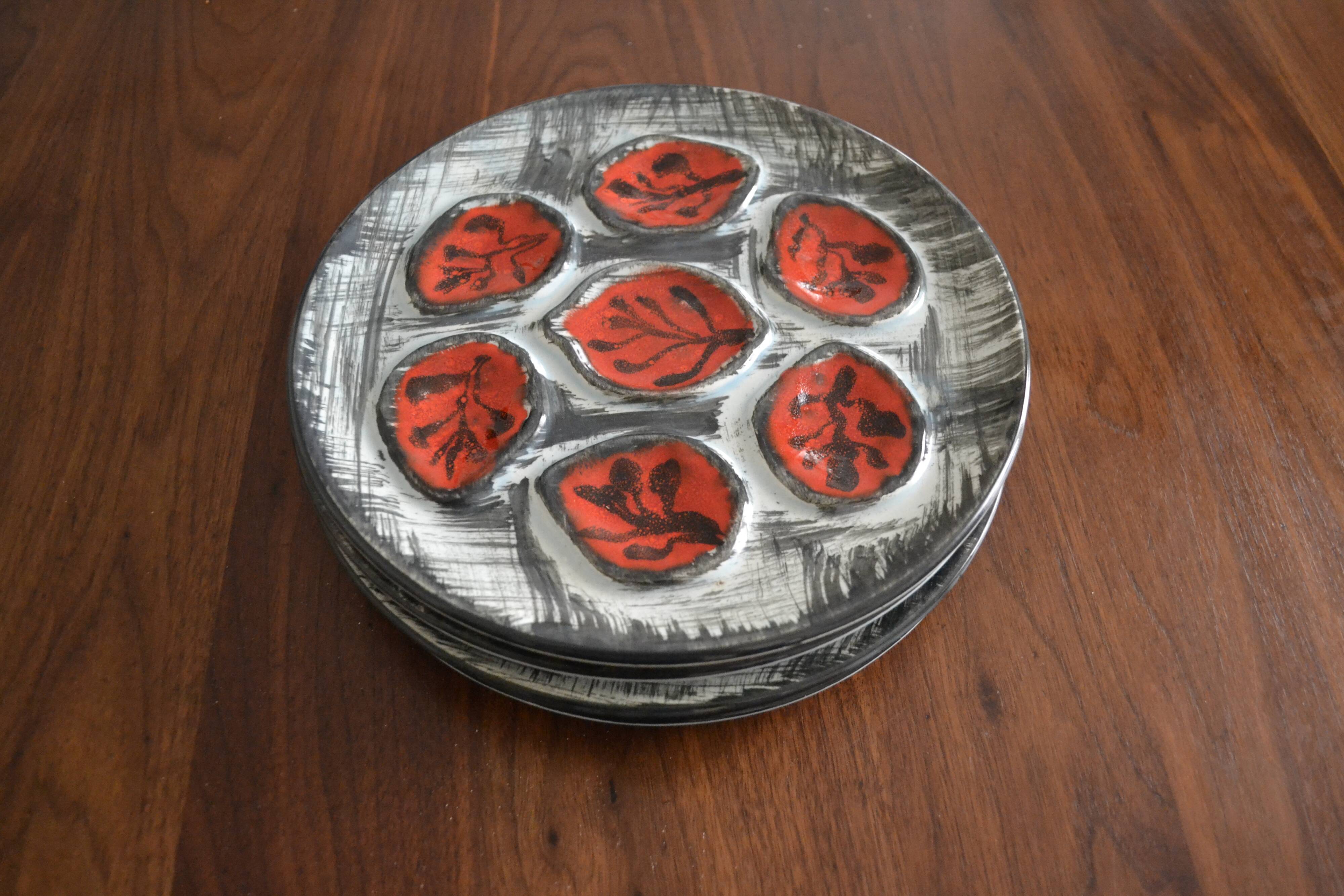 Set of 4 plates in Huitre Pornic (MBA)