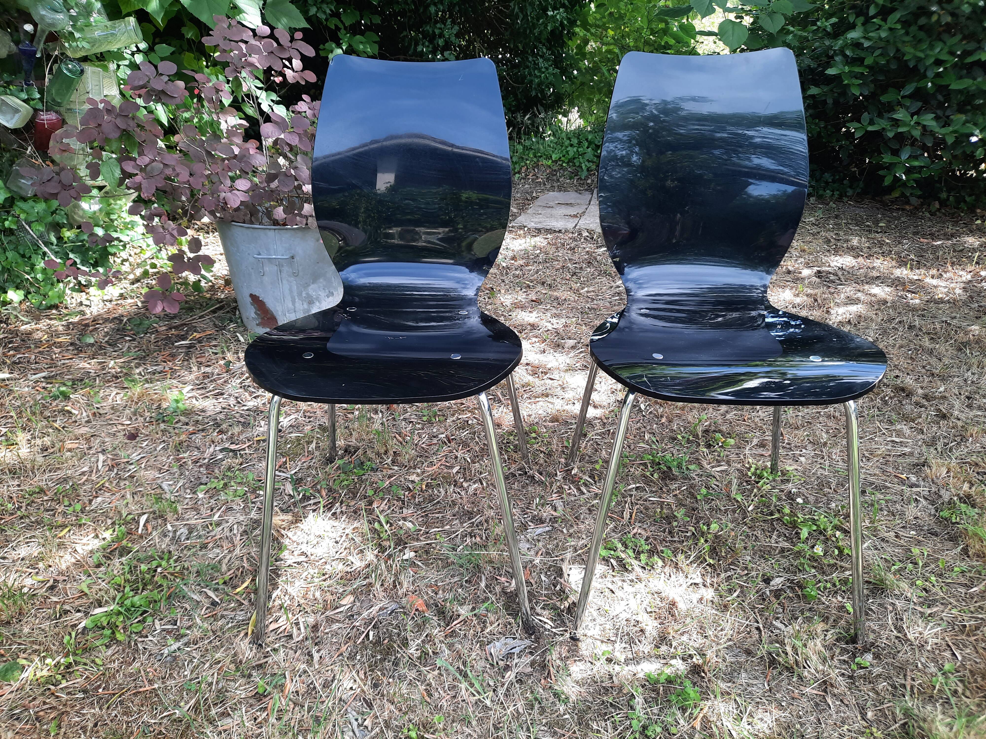Lot de 2 chaises plexiglas vintage