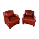 Pair of leather club chairs 30s