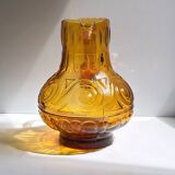 Amber colored Italian Carafe by MCM Empoli 1970s