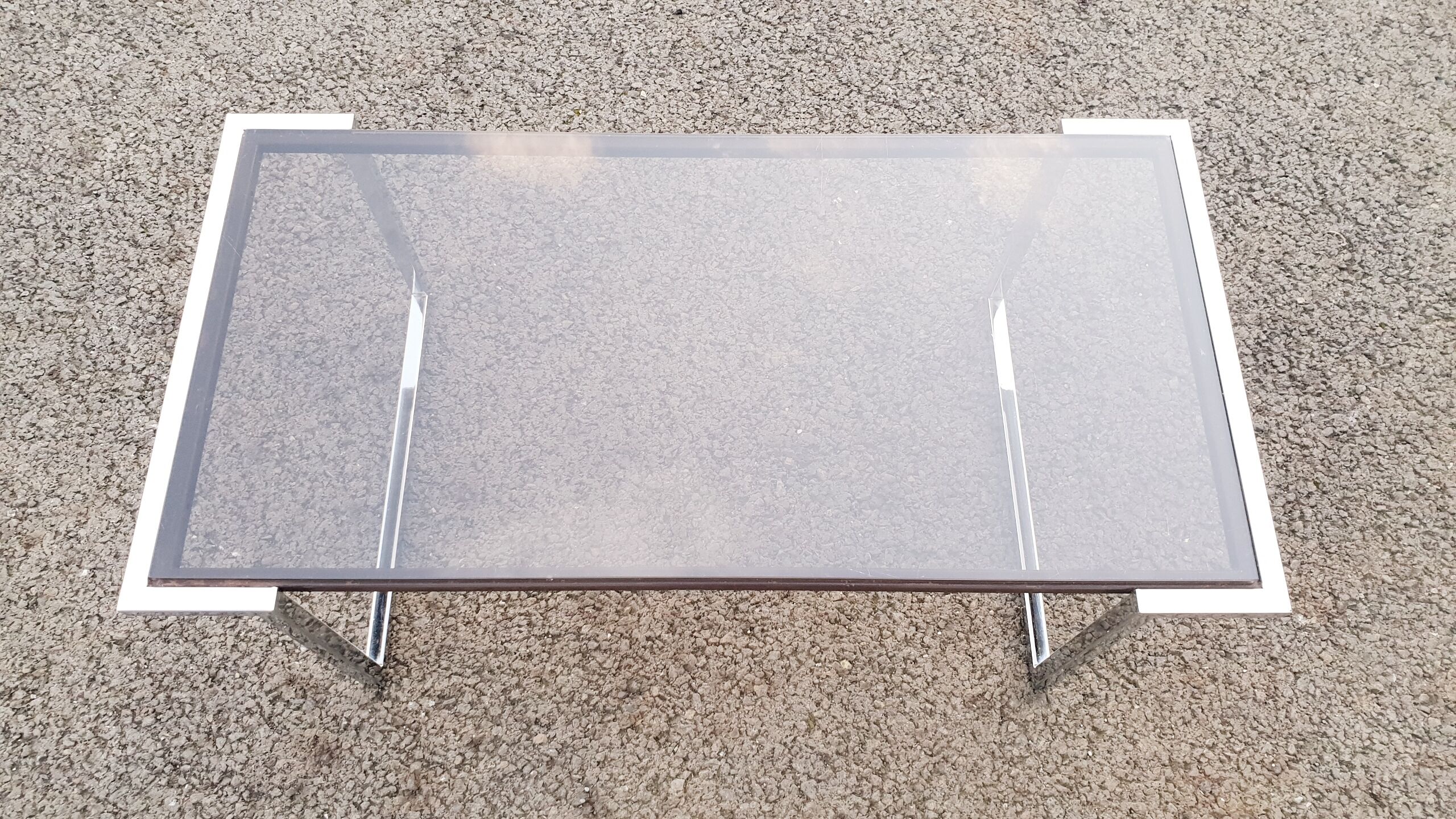 Vintage glass coffee table