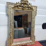 19th century wood and gilded stucco mirror