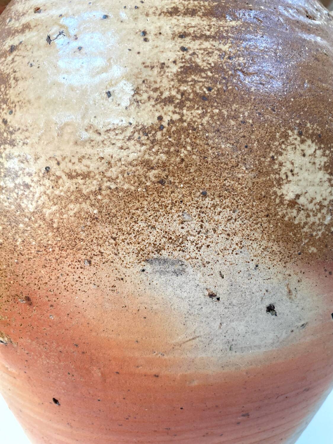 Large old vinegar jar in glazed stoneware