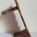 Old footstool in solid wood 19th century