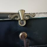 Art Deco leather and bronze mirror
