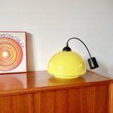 Suspension en opaline jaune mushroom design années 60-70