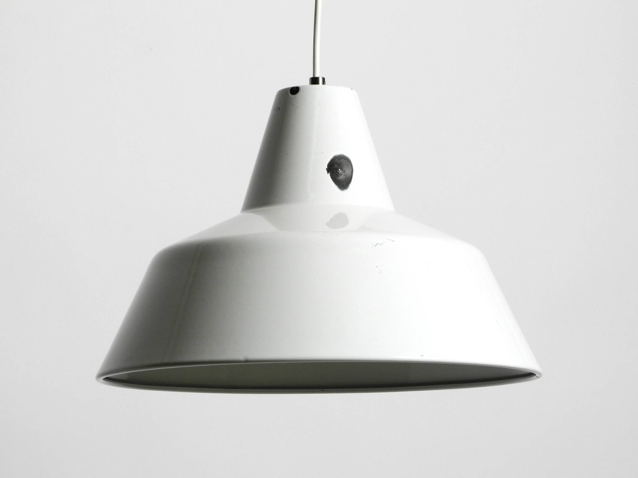 Two 50s metal enamel ceiling lamps by Axel Wedel Madsen for Louis Poulsen