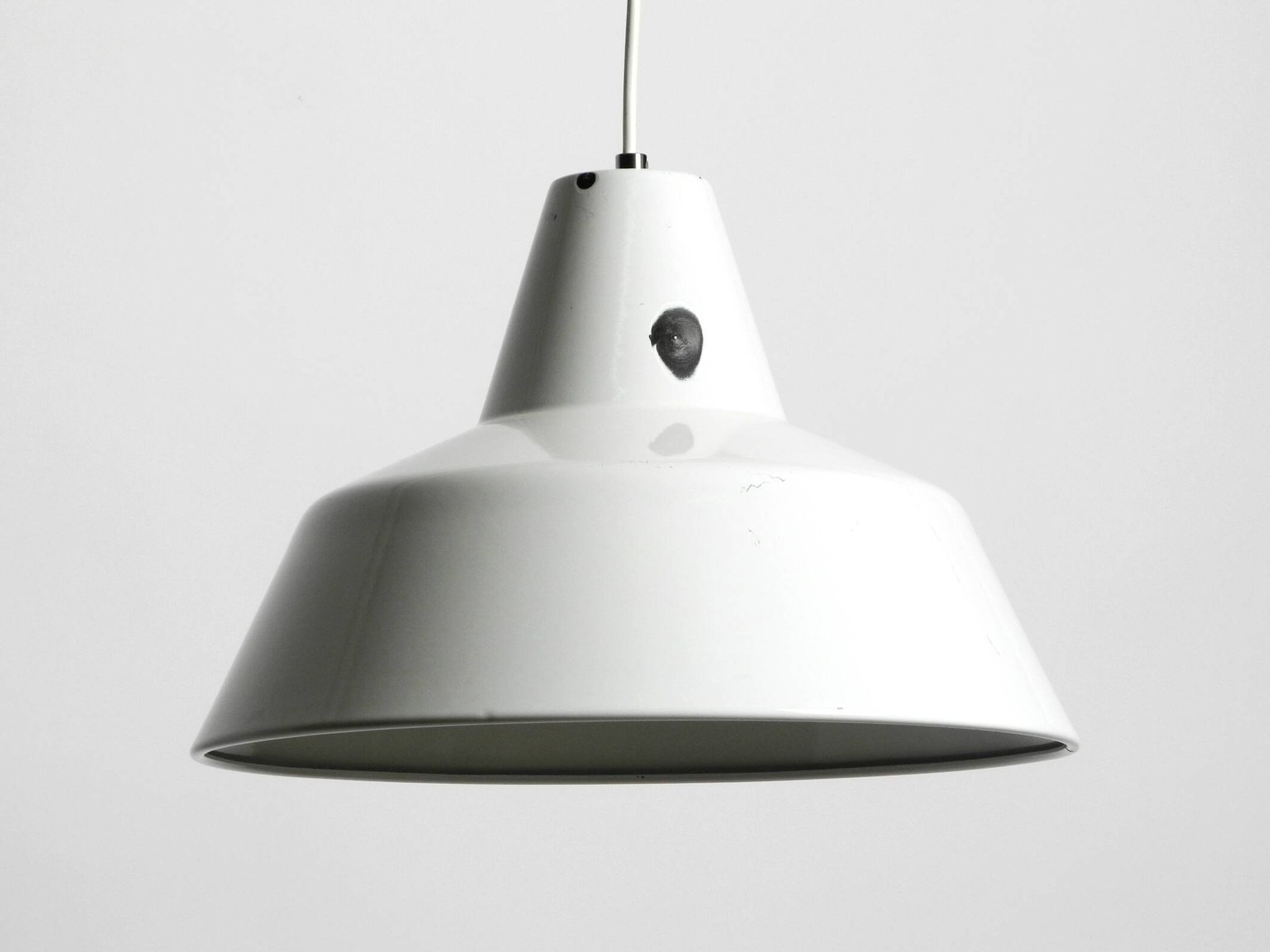 Two 50s metal enamel ceiling lamps by Axel Wedel Madsen for Louis Poulsen