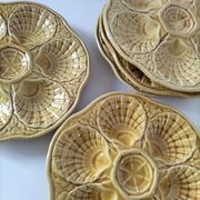 5 Sarreguemines caramel shell plates, 1950s