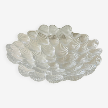 Per Lütken for Royal Copenhagen - Musling Mussel bowl. Vintage Crystal bowl. Unique glass bowl.