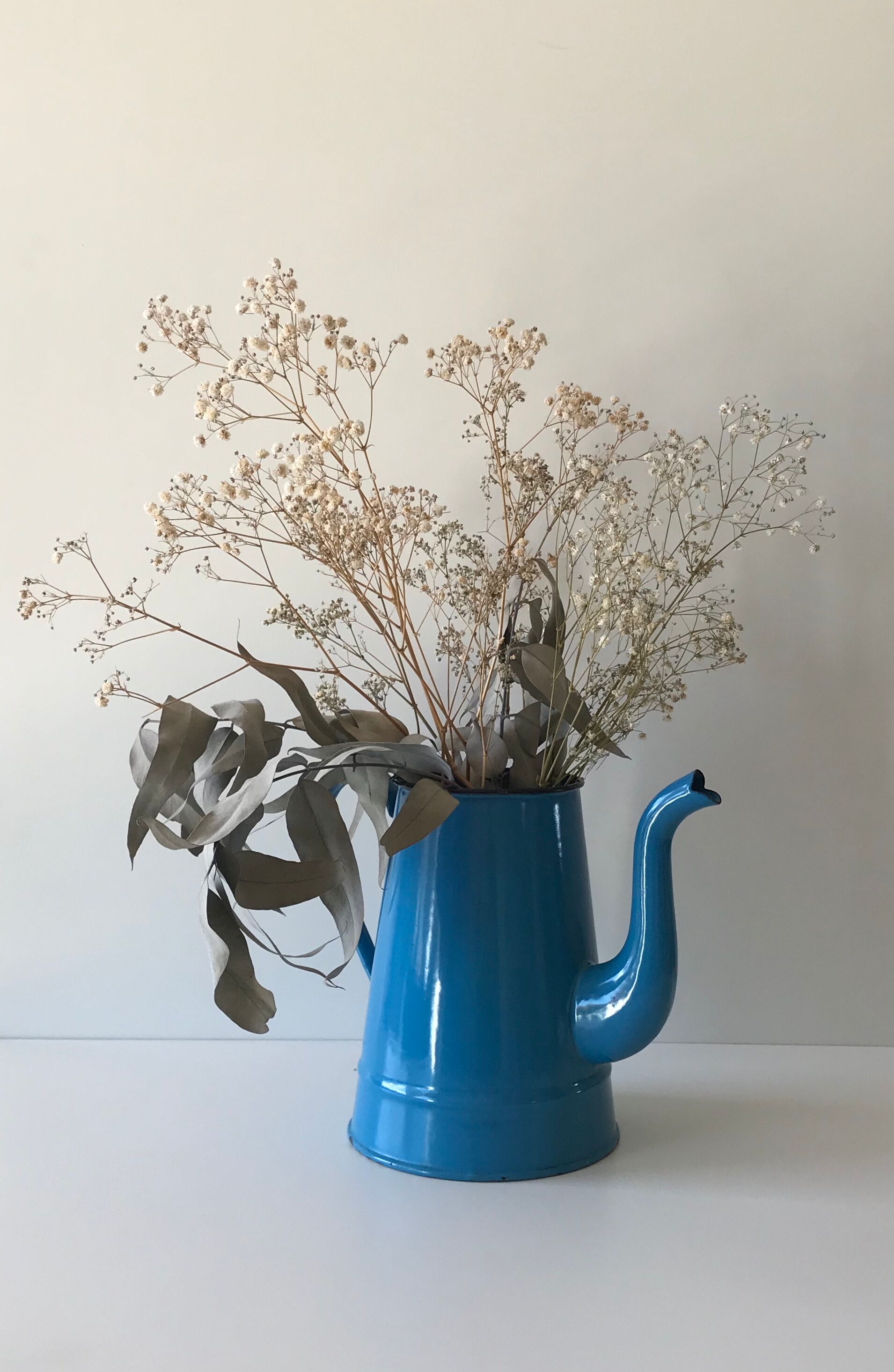 Blue enamel teapot