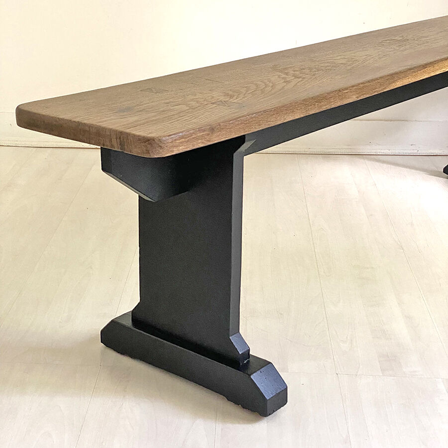 Antique refectory bench in solid wood