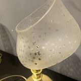 Murano Glass and Brass Table Lamps, 1980s, Set of 2